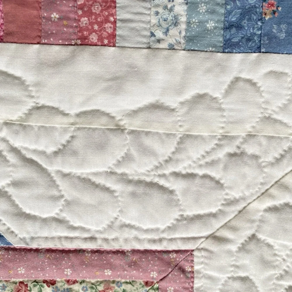 Vintage Handmade Patchwork Star Quilt Hanging Wall Decor 44x43